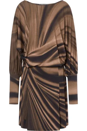 Alberta Ferretti Vestido fruncido con estampado sombreado