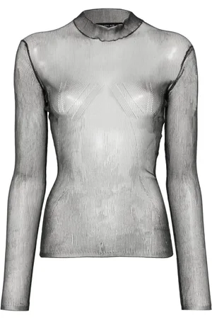 MUGLER Blusa con cuello alto