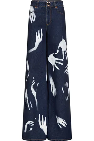 AREA Vaqueros anchos con estampado Hand