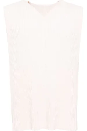 Issey Miyake Top sin mangas August plisado
