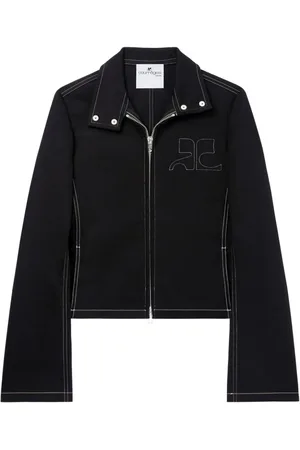 Courrèges Chaqueta biker vaquera con costuras