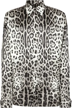 Dolce & Gabbana Camisa con motivo de leopardo