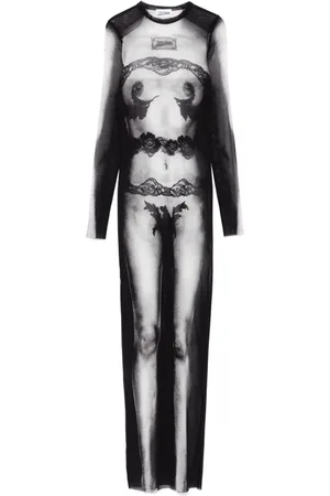Jean Paul Gaultier Vestido largo con cuerpo estampado