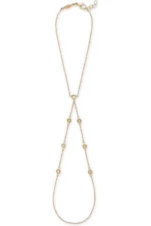 JACQUIE AICHE Pulsera para dedo Double Stem en oro amarillo de 14 ct con diamantes