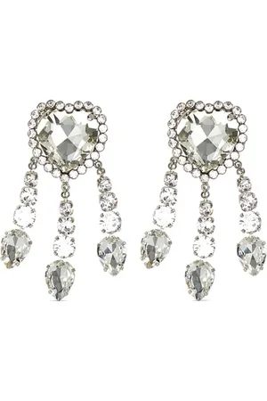 Alessandra Rich Pendientes con diseño de corazón y cristales