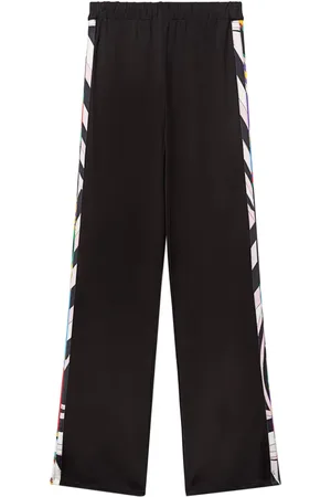 Puccini Pantalones con ribete con estampado abstracto