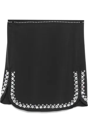 Paco rabanne Falda corta con dobladillo de apliques