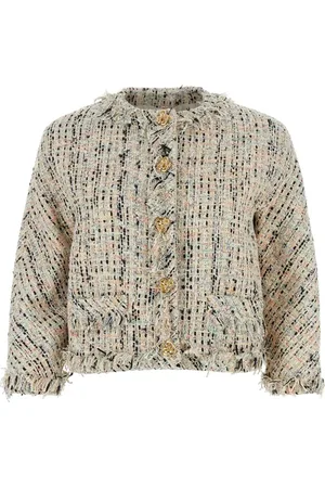 Alexander McQueen Chaqueta de tweed deshilachada