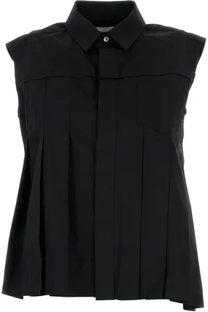 SACAI Camisa asimétrica con diseño plisado