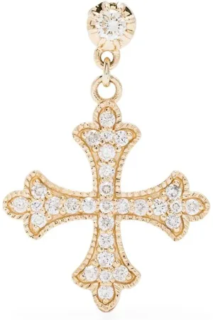 JACQUIE AICHE Pendiente Sophia en oro amarillo de 14 ct con diamante