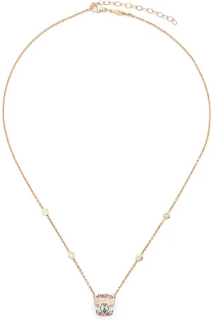 JACQUIE AICHE Collar en oro amarillo de 14 ct con diamantes y turmalina