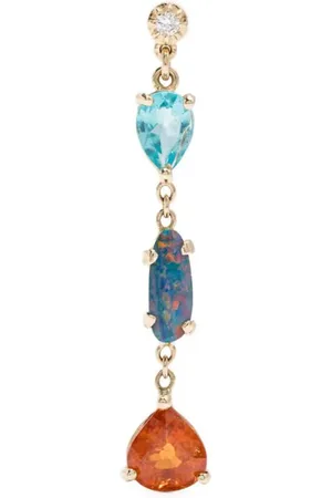 JACQUIE AICHE Pendiente Sophia en oro amarillo de 14 ct con gemas
