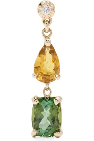JACQUIE AICHE Pendiente Sophia en oro amarillo de 14 ct con gemas