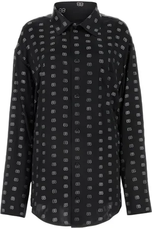 Balenciaga Camisa de seda con monograma