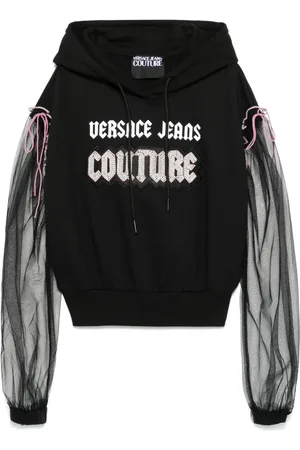 VERSACE Sudadera Embellished Gothic Logo con capucha