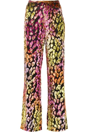 FORTE FORTE Pantalones anchos con motivo de leopardo