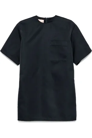 Plan C Vestido corto con cuello cuadrado