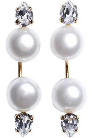 Simone Rocha Pendientes con detalles de cristales