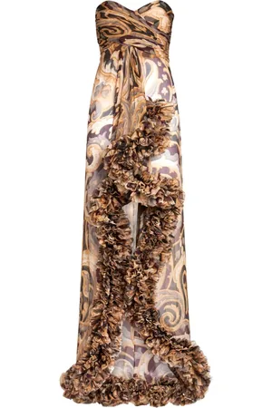 Etro Vestido largo con detalle fruncido