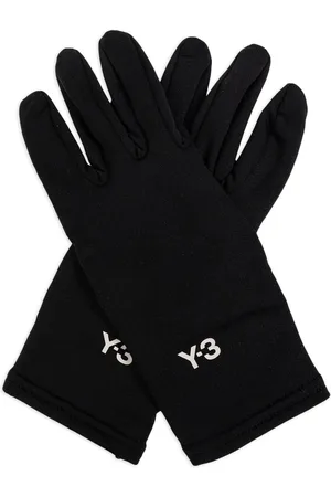 Y-3 Guantes con logo estampado