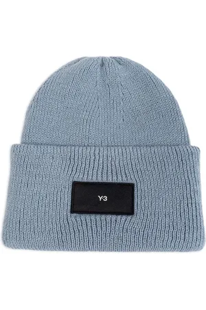 Y-3 Gorro de canalé con parche del logo