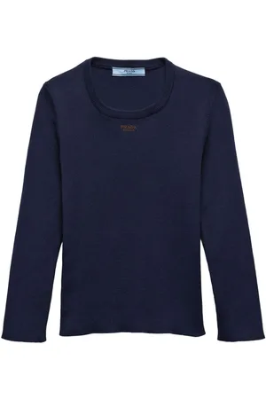 Prada Top de punto con logo bordado