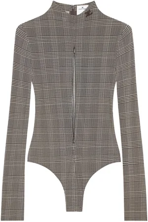 Courrèges Body con motivo Príncipe de Gales