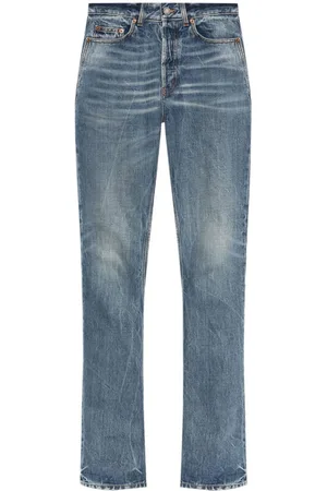 Saint Laurent Vaqueros rectos con parche del logo