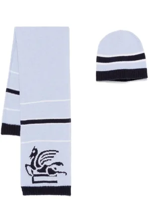 Etro Set con gorro y motivo Pegaso en jacquard