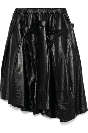 Comme des Garçons Falda midi con relieve de piel de cocodrilo
