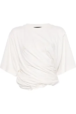 ALAINPAUL Camiseta drapeada con logo bordado
