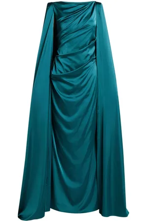 TALBOT RUNHOF Vestido drapeado estilo capa