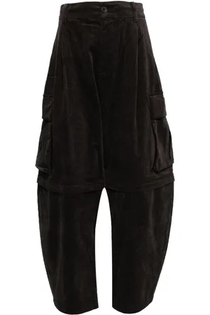 CROQUIS Pantalones Corduroy Loose-Fit
