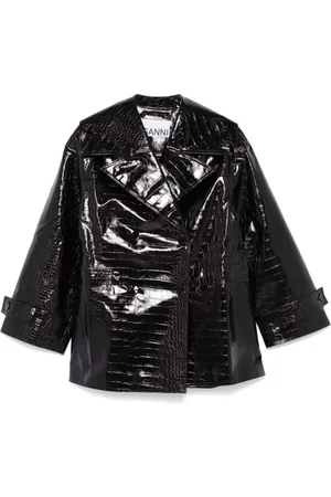 Ganni Chaqueta con efecto de piel de cocodrilo