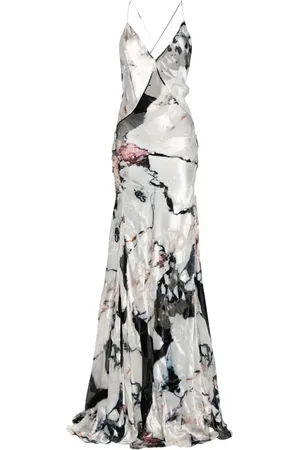 Roberto Cavalli Vestido largo con motivo jaspeado