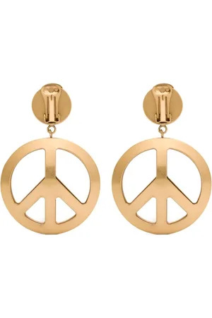 Moschino Pendientes de clip con símbolo de la paz