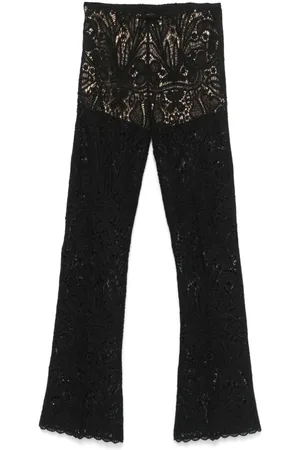 Twin-Set Pantalones con panel de encaje