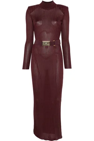 Elisabetta Franchi Vestido largo con cinturón