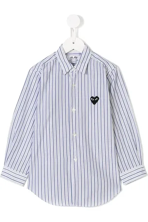 Comme des Garçons Camisa de raya diplomática con motivo de corazón