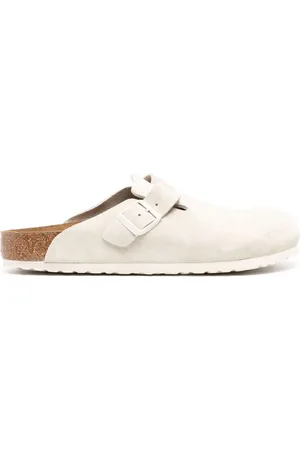 Birkenstock Slippers de ante con hebilla