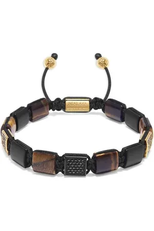 Nialaya Pulsera de cuentas con logo en relieve