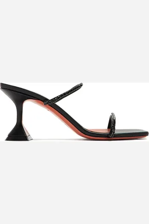 Amina Muaddi Sandalias Ginka de piel con tacón de 70 mm