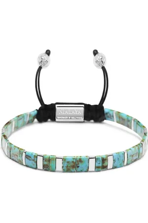 Nialaya Pulsera con logo grabado y cuentas