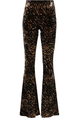 Nanushka Pantalones acampanados con estampado abstracto