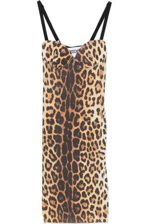 Moschino Vestido corto con estampado de leopardo 2000