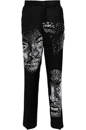 KIDSUPER STUDIOS Pantalones rectos con perlas artificiales