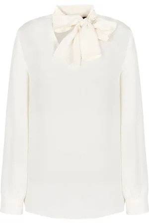 Armani Exchange Blusa con lazo en el cuello