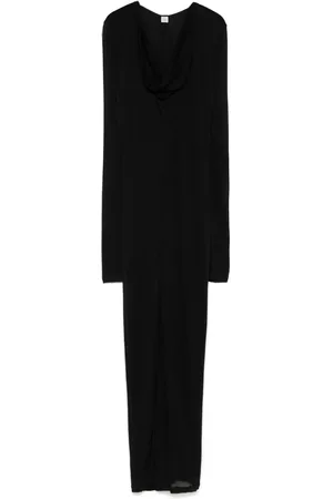Totême Vestido drapeado con cuello en V