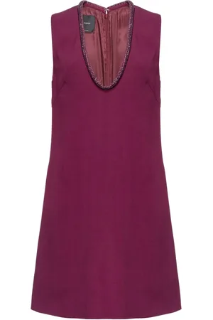 Pinko Vestido corto con cuello enjoyado
