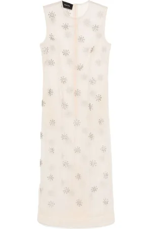 Simone Rocha Vestido midi con detalles de cristal